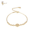 Cluster white CZs fancy 14K Gold Bracelets