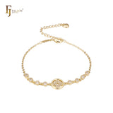 Cluster white CZs fancy 14K Gold Bracelets