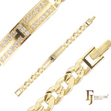 Miami Cuban link Men's ID bracelets plated in 14K Gold, Rose Gold colors