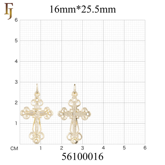 🔥 Orthodox Crucifix Pendant with Jesus Icon – Gold-Plated Religious Cross for Men and Women | FJ Fallon Jewelry