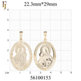 🔥 Double-Sided Orthodox Virgin Mary Pendant in Gold Plated Brass – Iconic Oval Religious Medal