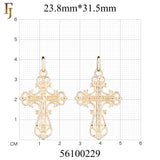 🔥 Orthodox Crucifix Cross Pendant with Jesus Icon – Traditional Russian Gold-Plated Religious Jewelry