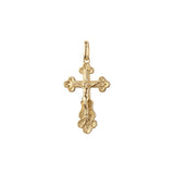 🔥 Eastern Orthodox Russian budded pendant in Rose Gold two tone, 14K Gold plating colors