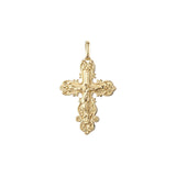 🔥 Eastern Orthodox Russian budded pendant in Rose Gold two tone, 14K Gold plating colors