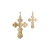 🔥 Eastern Orthodox Russian budded pendant in Rose Gold two tone, 14K Gold plating colors