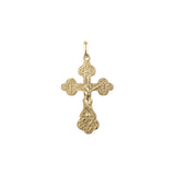 🔥 Eastern Orthodox Russian budded pendant in Rose Gold two tone, 14K Gold plating colors