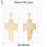 Portrait of Jesus Face 14K Gold Christian Cross pendant by FJ Jewelry in 3 Sizes