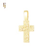 Nugget textured wide latin style flower Georgia 14K Gold Religious Cross Pendant Christian