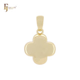 Elegant minimalism plain clover 14K Gold Pendant