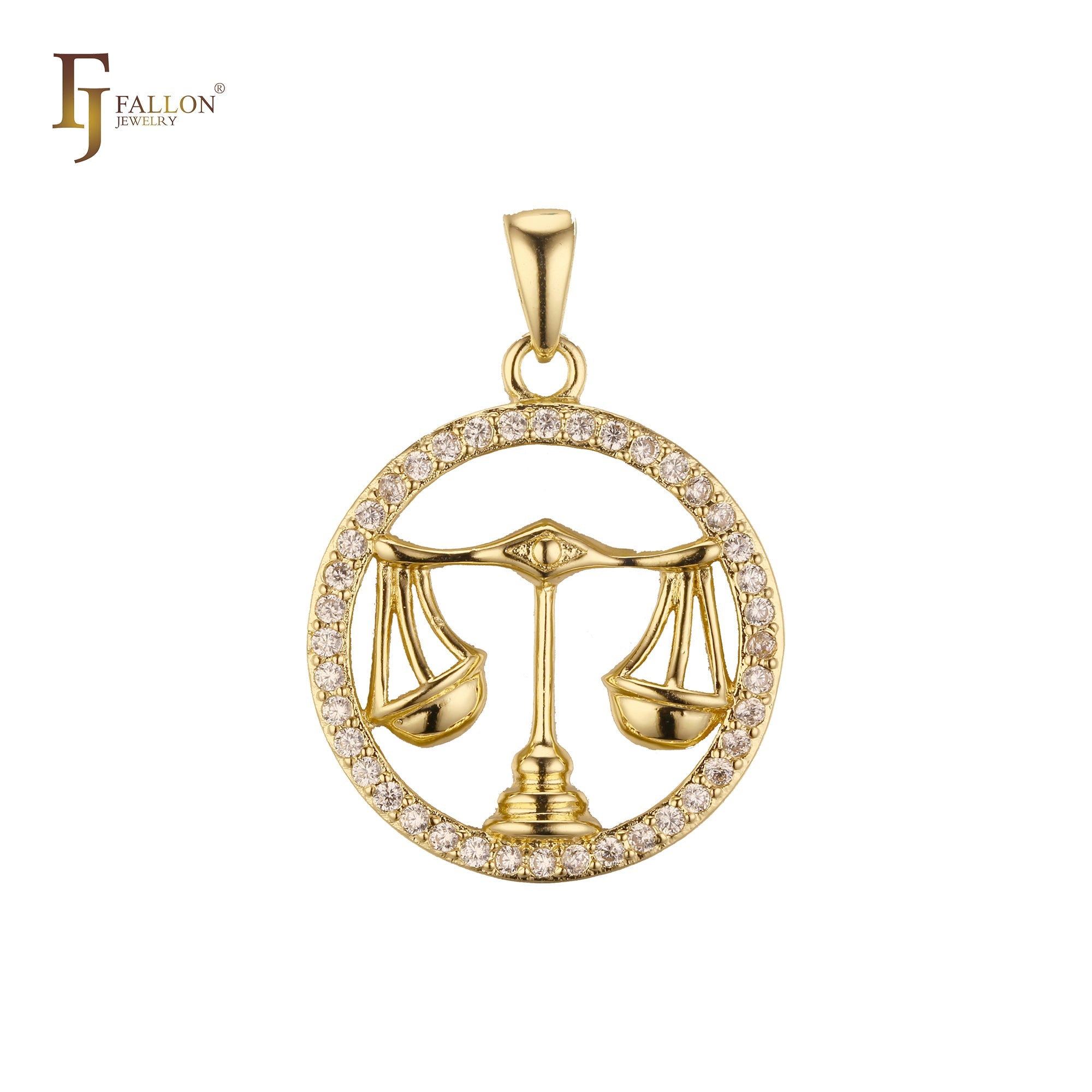 Constellation Zodiac constellation Rose Gold two tone pendant - Paved CZs circle