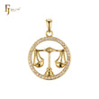 Constellation Zodiac constellation Rose Gold two tone pendant - Paved CZs circle
