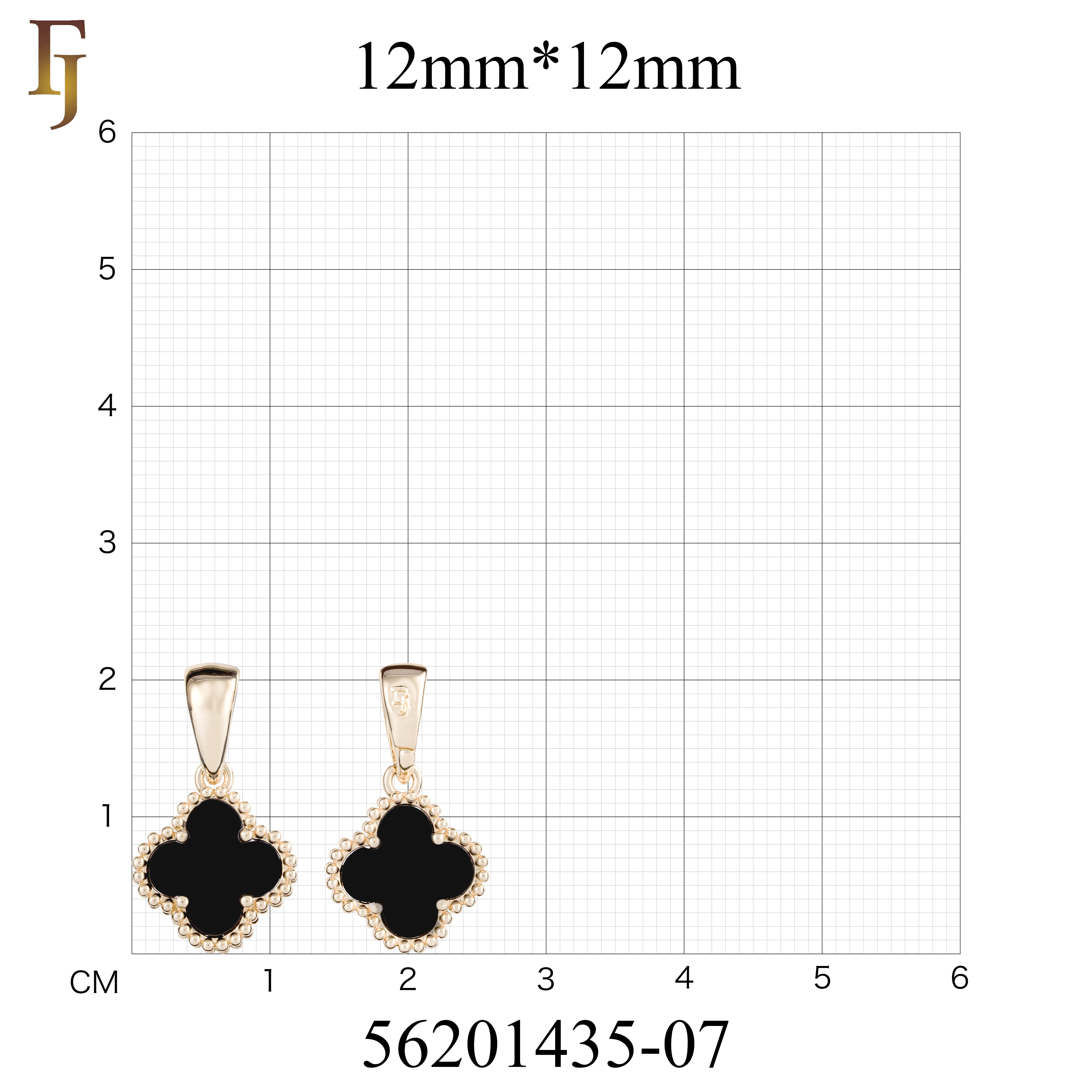🔥 Clover-Shaped 12mm Colorful Onyx Pendant in Beaded Frame, 14K Gold, Rose Gold, White Gold Plated Brass | FJ Fashion Jewelry