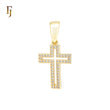 Halo paved white CZs Latin Style Religious Cross Pendant Christian