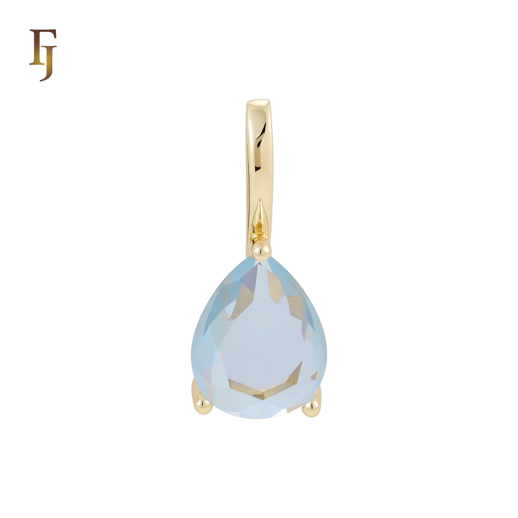 Solitaire apple green drop CZ Rose Gold Pendant