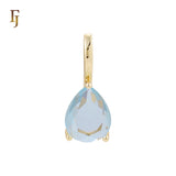 Solitaire apple green drop CZ Rose Gold Pendant