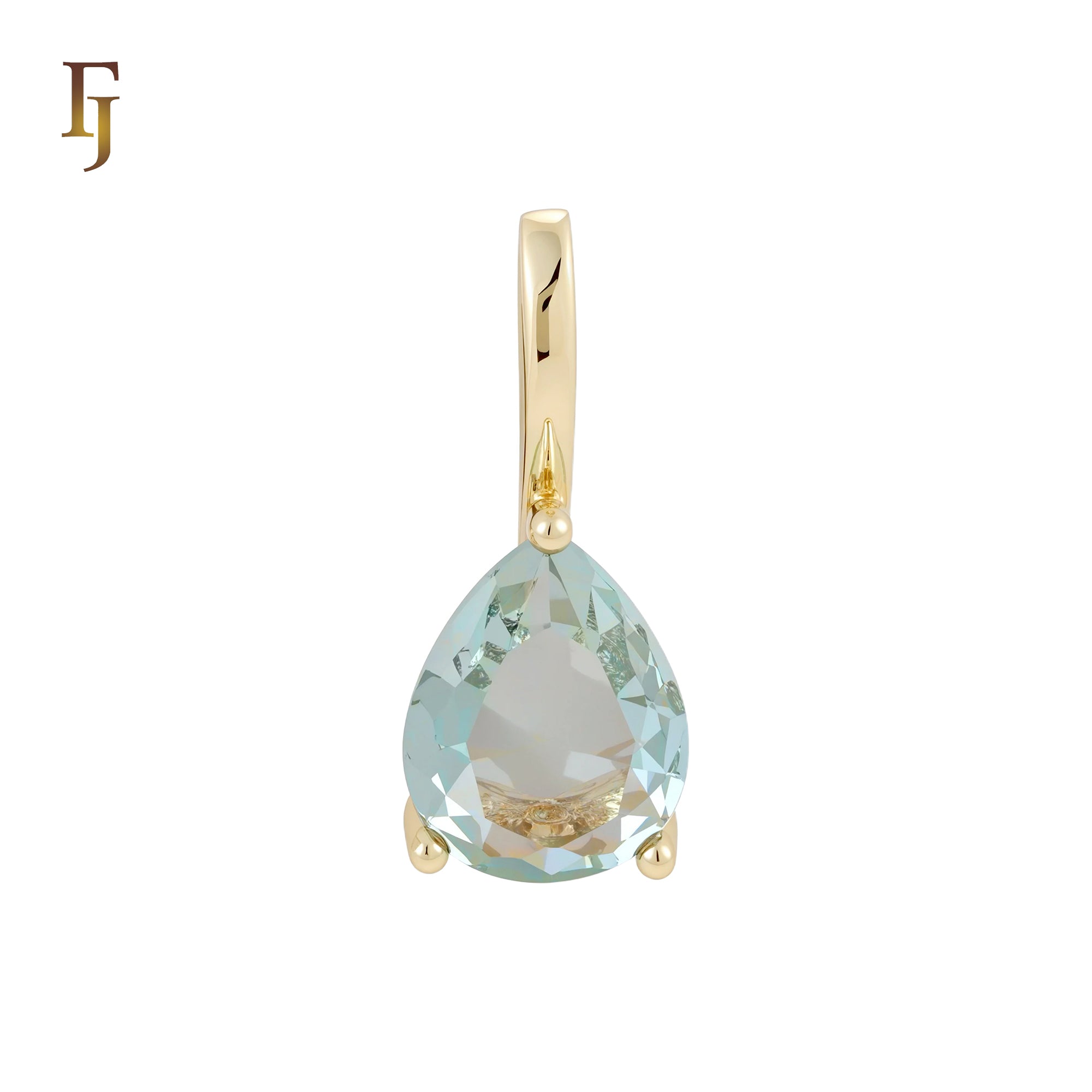 Solitaire apple green drop CZ Rose Gold Pendant