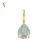 Solitaire apple green drop CZ Rose Gold Pendant