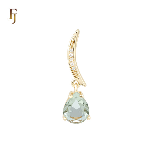 Moon shape with Pear white Solitaire CZ Rose Gold Solitaire Pendant