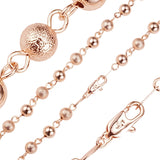 Glossy Brushed mixed Beads link chains plated in White Gold, 14K Gold, three tone