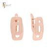 Geometric double rounded overlapped windows Rose Gold Russian Lock Earrings