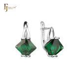 .Solitaire princess cut CZ 14K Gold, Rose Gold earrings