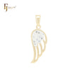 Wings of an Angel Cluster White CZs 14K Gold Pendant