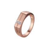 Eheringe mit drei Steinen in Ros¨¦gold, zweifarbige Beschichtung
