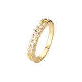 Anéis empilháveis em ouro 18K, cores banhadas a ouro 14K