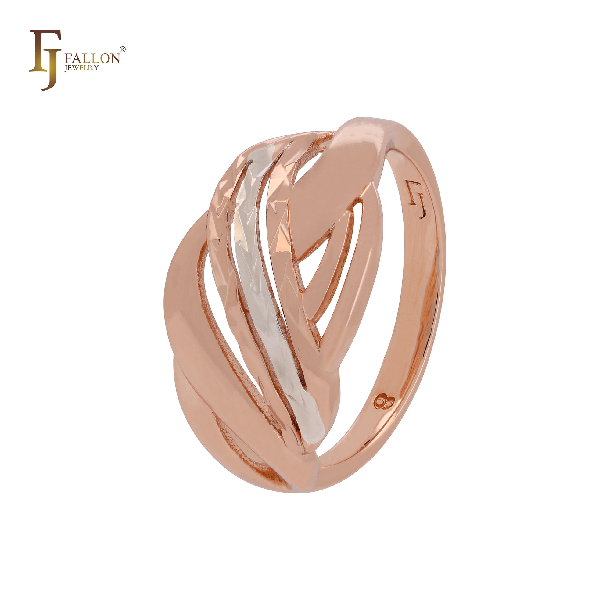 Anéis da moda em dois tons de ouro rosa Thousand Rows