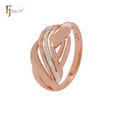 Anéis da moda em dois tons de ouro rosa Thousand Rows