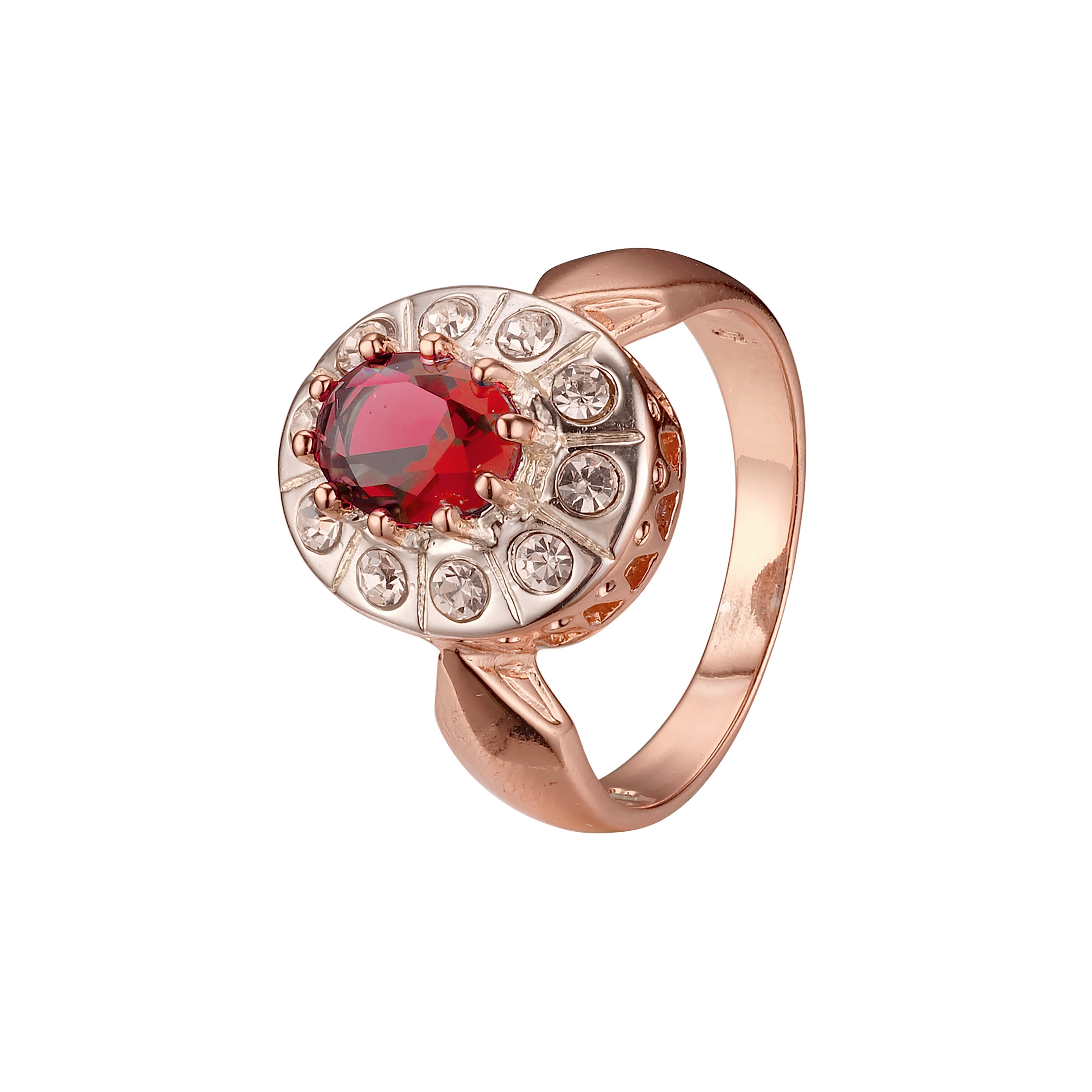 Zweifarbige Halo-Ringe aus Roségold