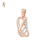 🔥 Geometric multi circles white CZs Rose Gold two tone Pendant