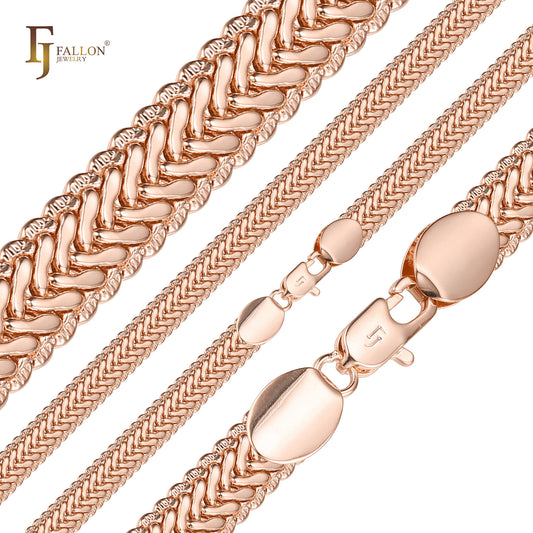 Cadenas con martillado de serpiente enchapadas en Oro 14K