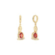 14k gold snake solitaire huggie earrings
