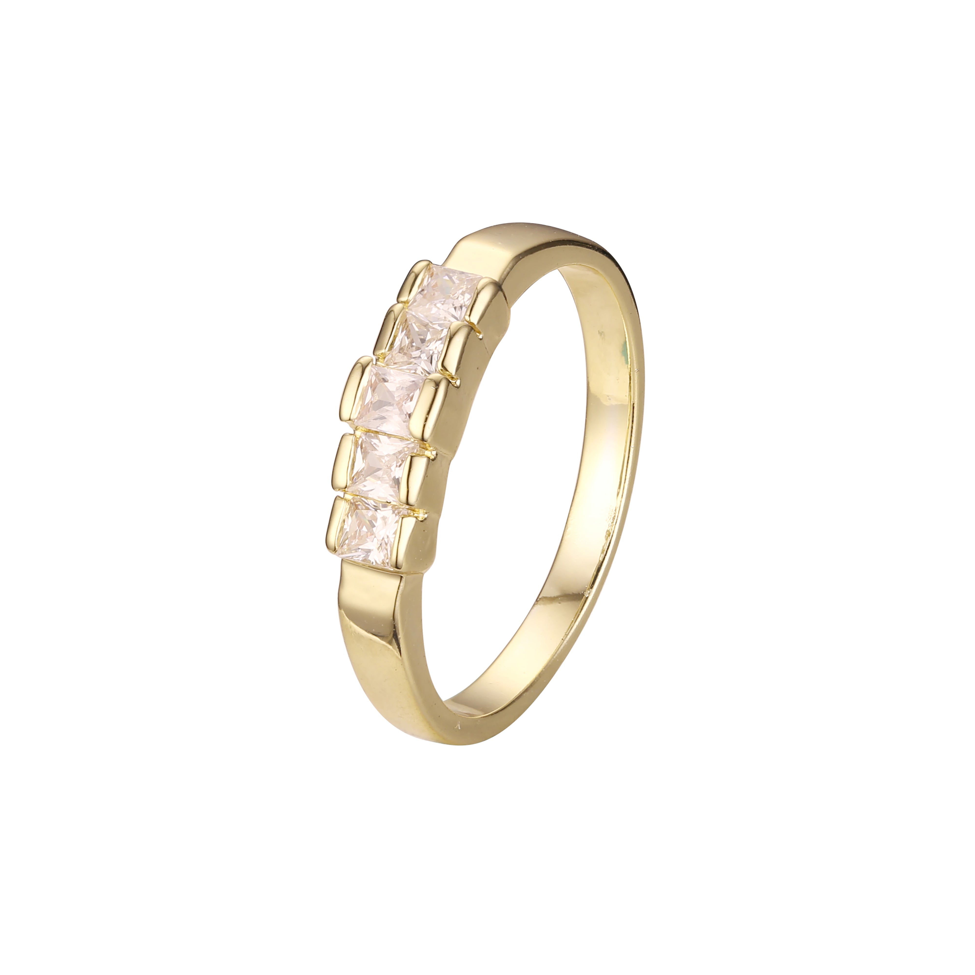 Anéis empilháveis em ouro 18K, ouro branco, cores banhadas a ouro 14K