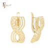 Interlocking Crossing geometric 14K Gold, Rose Gold Russian Lock Earrings