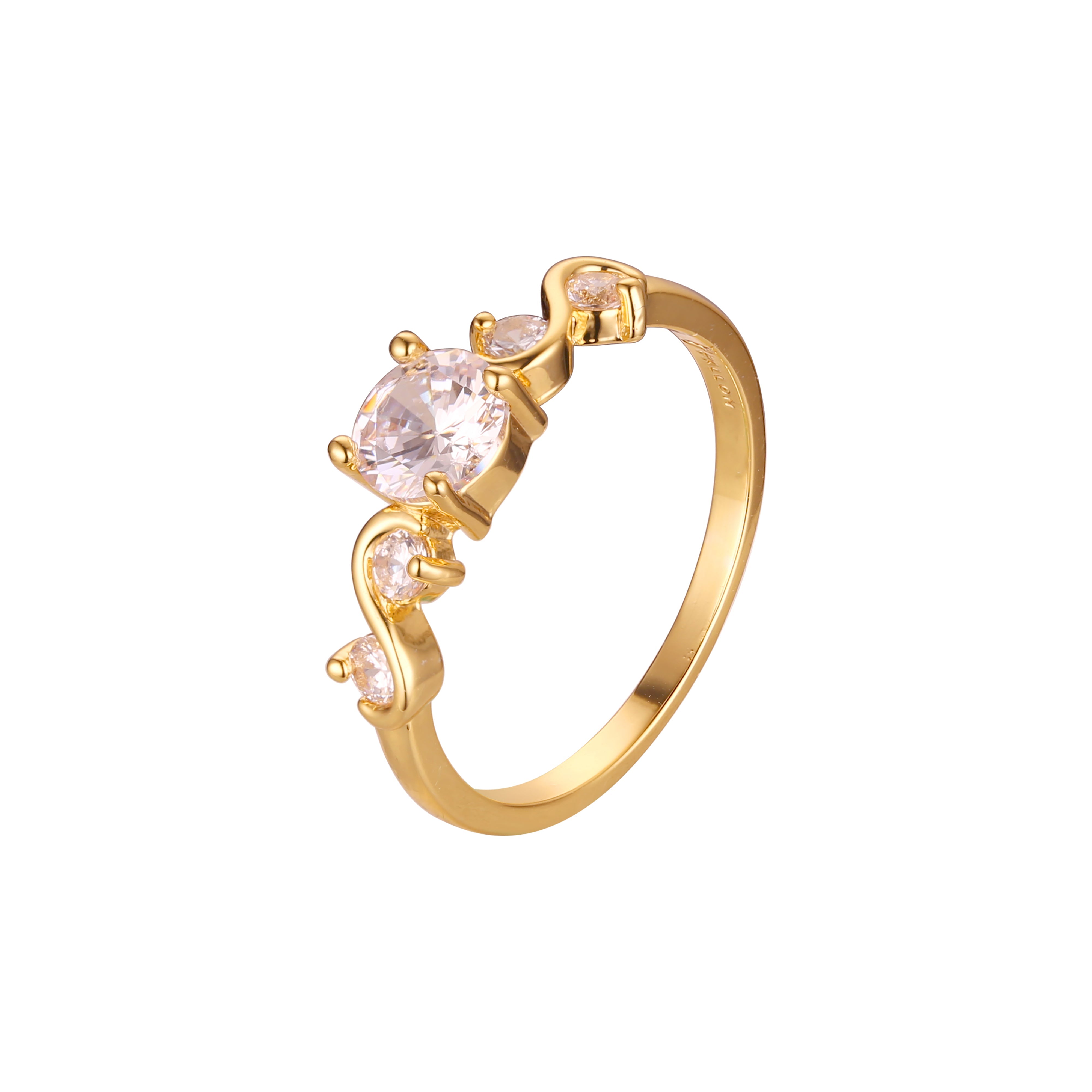 Anéis empilháveis em cluster em ouro 18K, ouro branco, ouro 14K, cores banhadas a ouro rosa