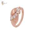 Anéis de moda em ouro rosa com zircônias cúbicas marquise amarelo oliva ou branco