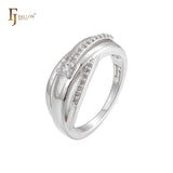 Anillos Solitario en Oro Rosa, baño bicolor