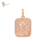 Virgin Mary of Kazan pendant plated in Rose Gold two tone colors