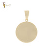 Elegante colgante de oro de 14 quilates con disco plano y redondeado