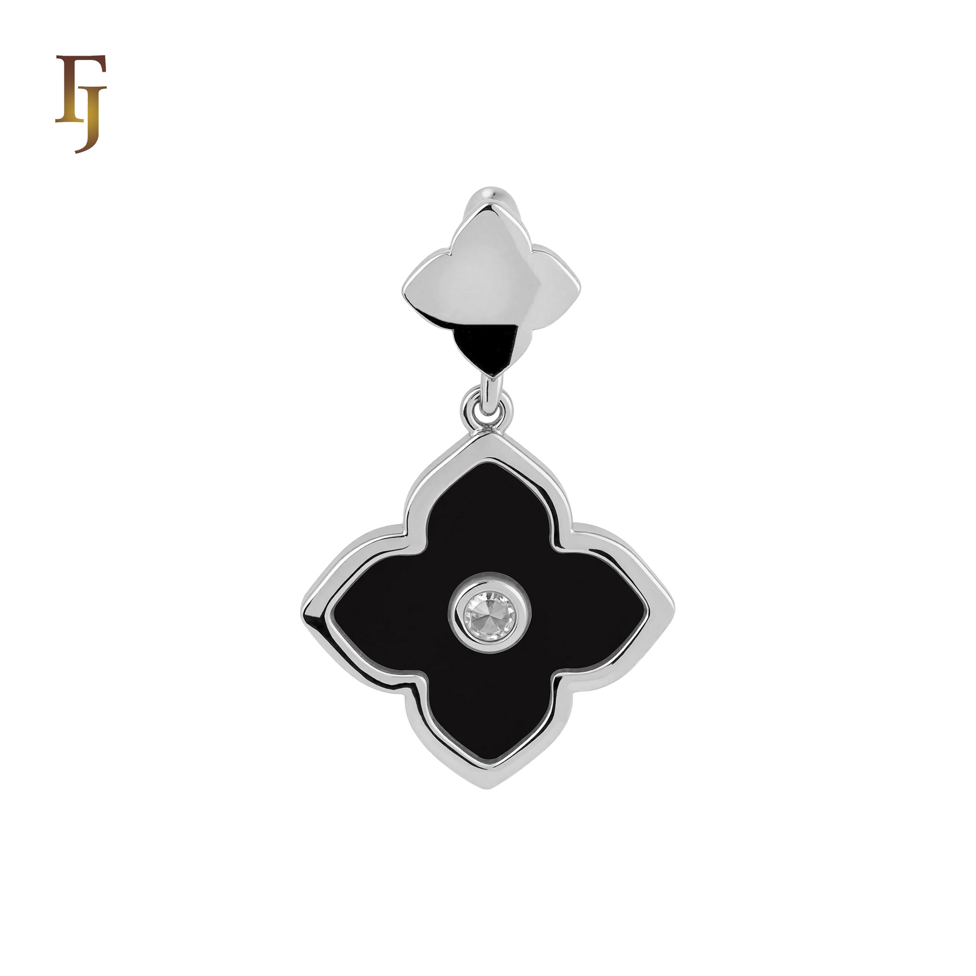 🔥 Colorful Onyx Clover Flower Princess Rose Gold, White Gold Pendant