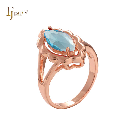 Marquise Red CZ solitaire rings