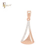 Pingente triangular de zircônias cúbicas brancas em ouro rosa