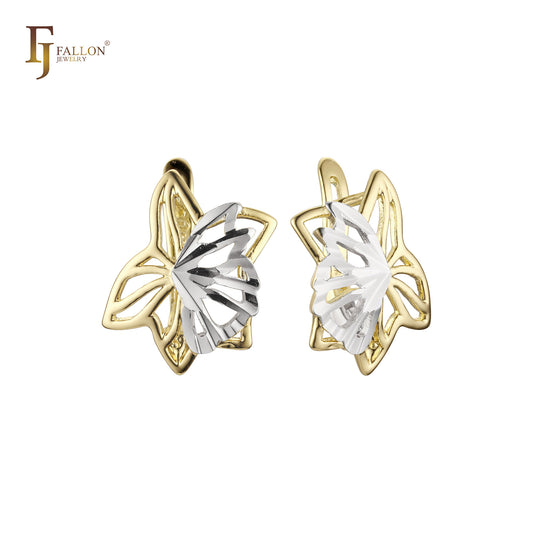 Earrings in 14K Gold, Rose Gold, two tone plating colors