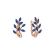 Pendientes de oro rosa con circonitas cúbicas y flores en racimo ascendente