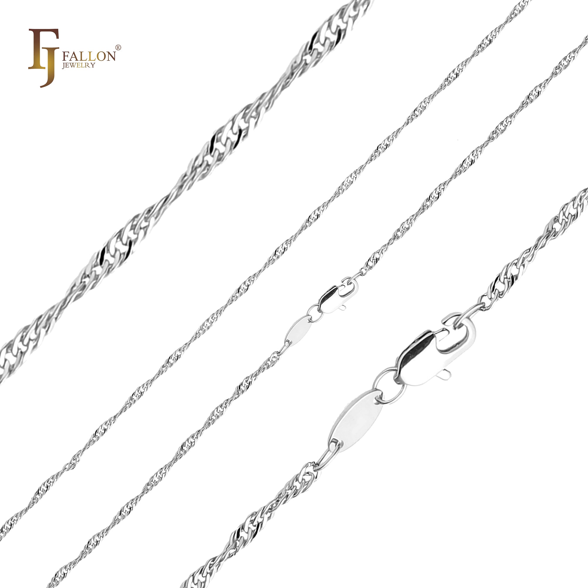 .Classic Singapore single link 14K Gold, two tone, 18K Gold chains