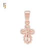 White CZs Christian Catholic INRI Rose Gold Crucifix Cross Religious Pendant
