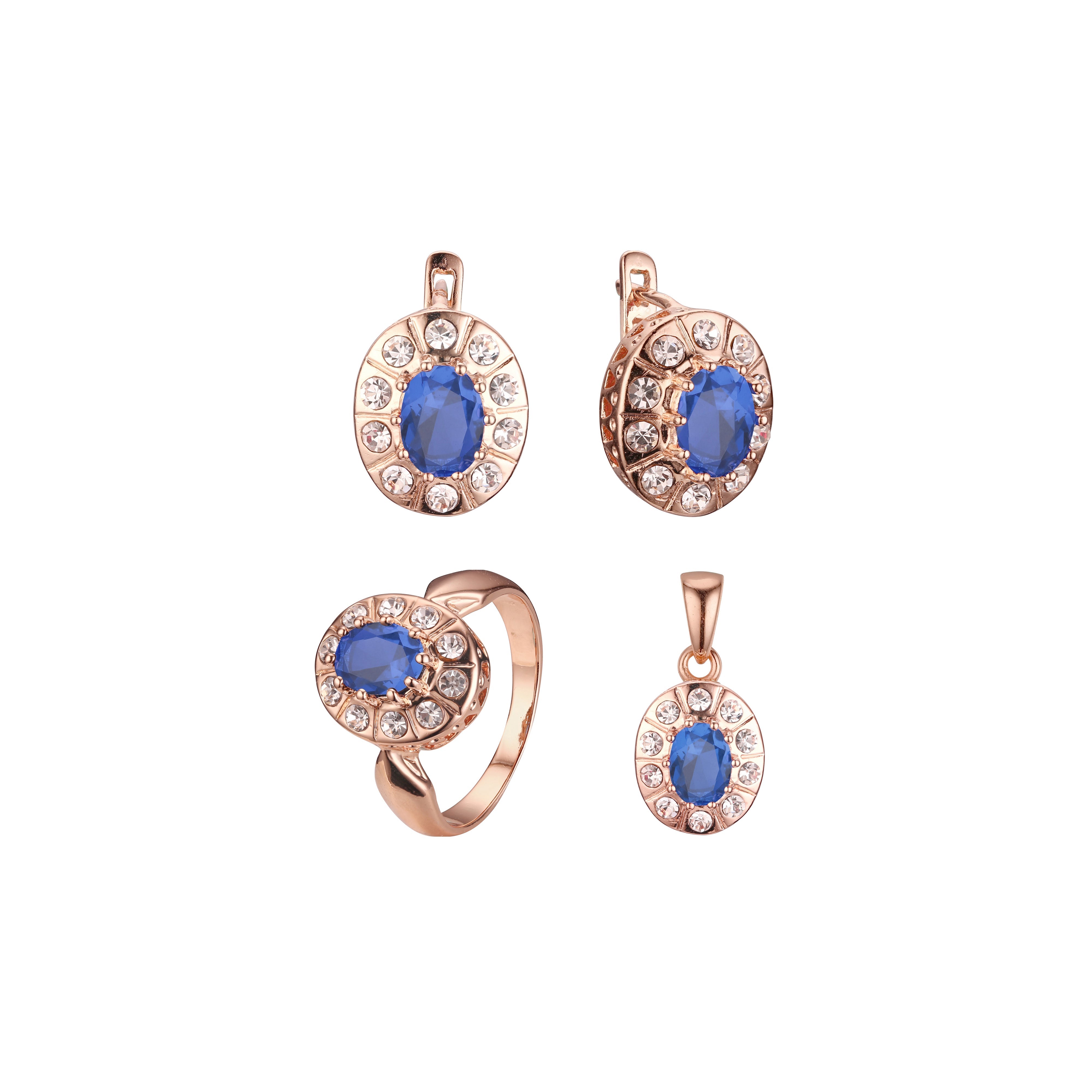 Halo set plated in Rose Gold, two tone