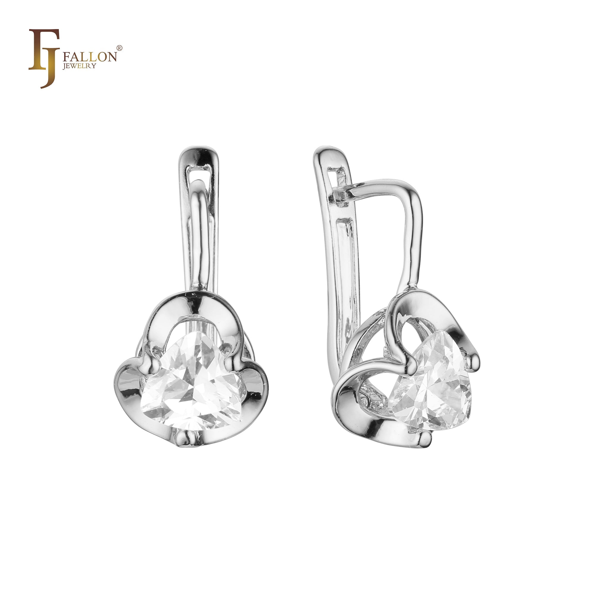 .Rose Gold clawed solitaire white CZ earrings